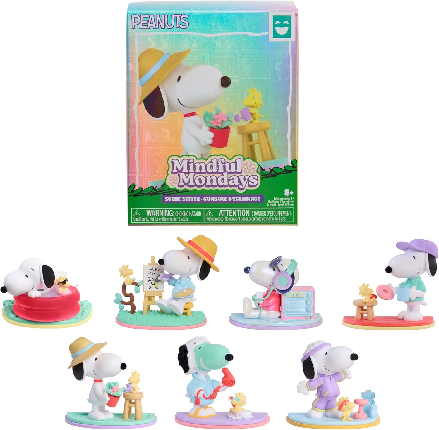 HAPPY HAUL Peanuts Mindful Mondays Collectible Figures, Surprise Collectible Toy Figure in Blind Box with Snoopy and Woodstock, 2.75 Inches Tall, Short-Run Drop, Ages 8 and up