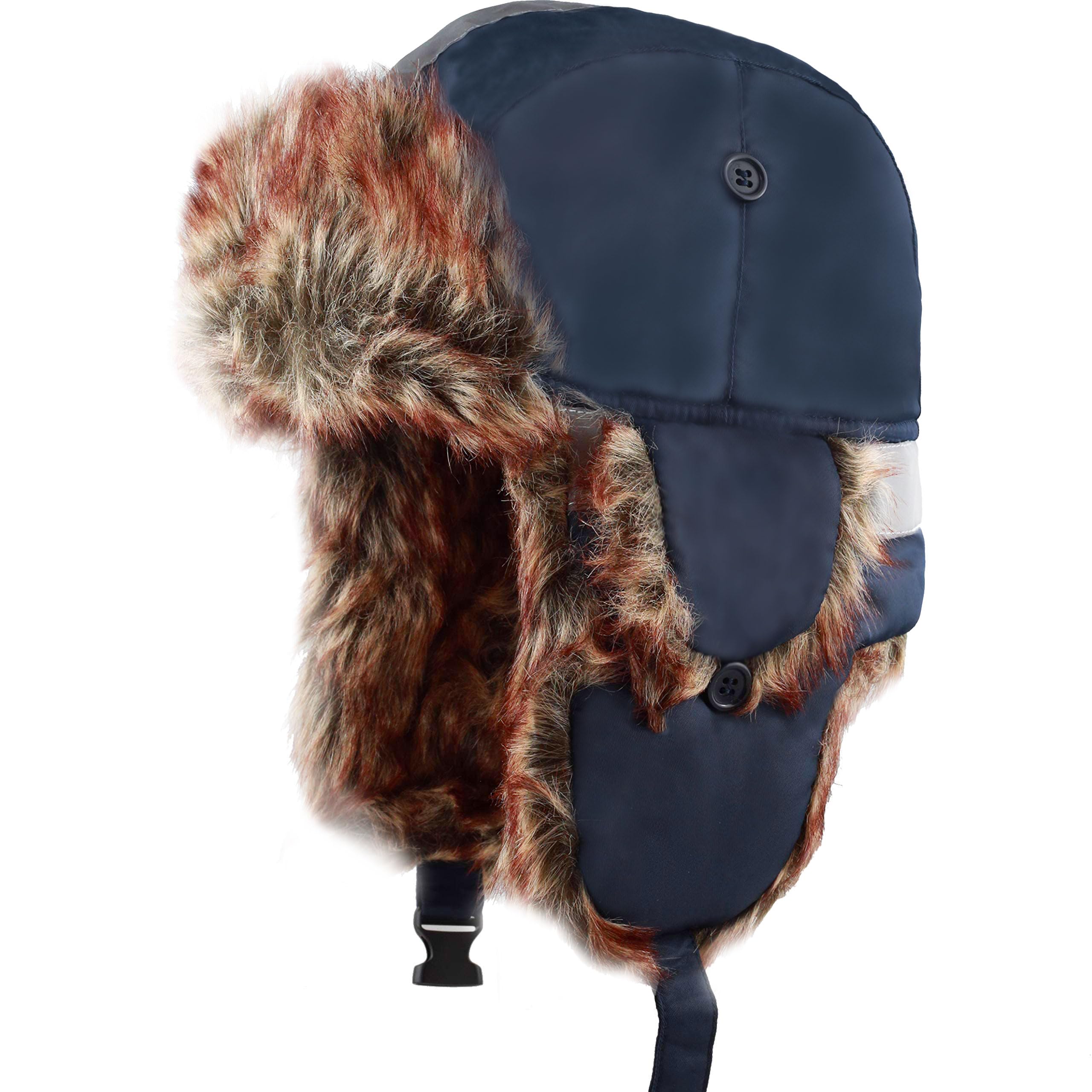 The Hat Depot Trapper Hat for Men and Women, Winter Faux Fur Hat with Ear Flaps, Windproof Warm Snow Cap