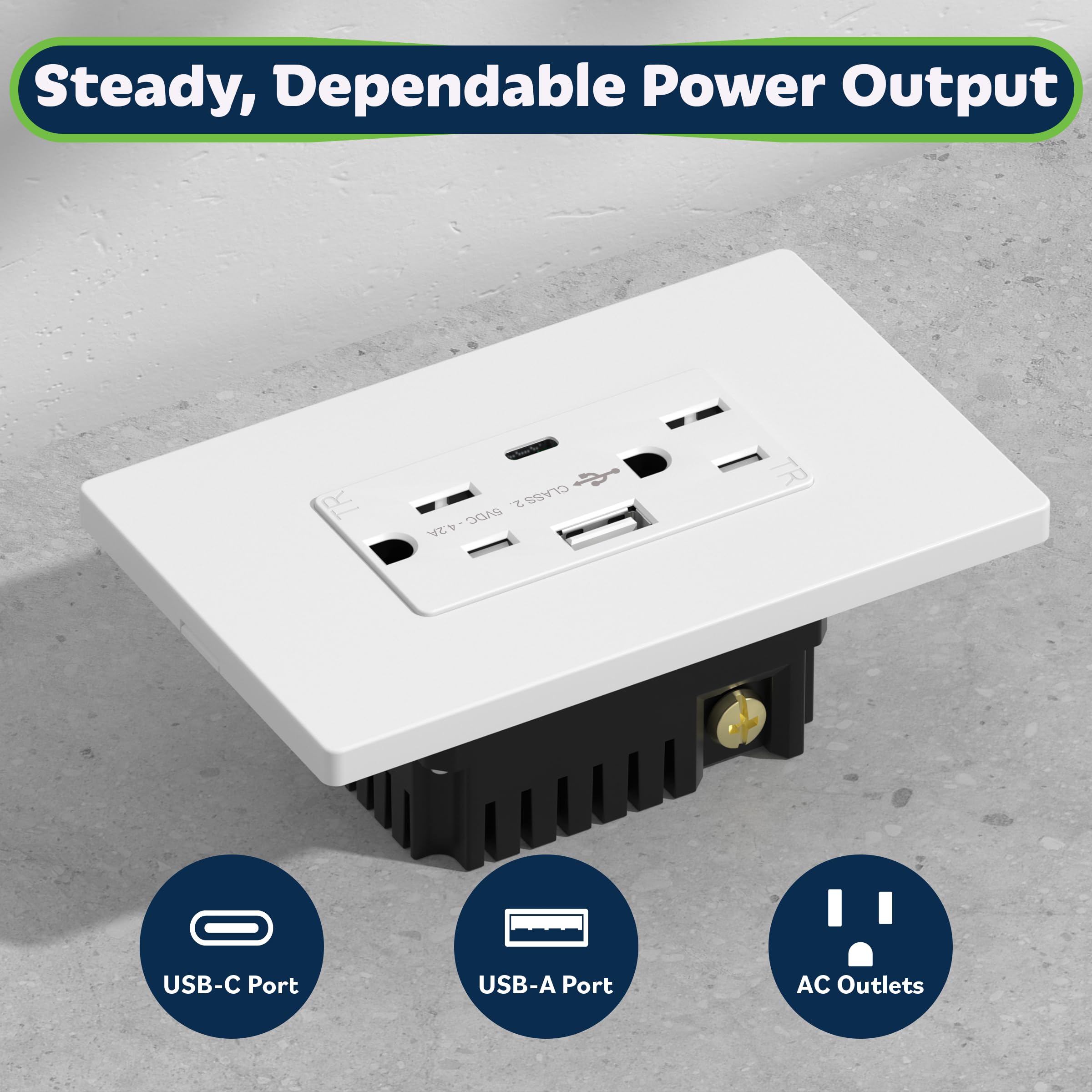 TOPGREENER USB Wall Outlets - 6 Pack -2 TOPGREENER USB Wall Outlets - 6 Pack -2