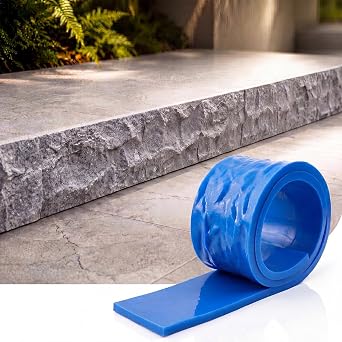 Concrete Stone Rock Edge Form Liner Countertop Edge Form Liner Chiseled Concrete Stone Molds for Countertops Steps, Benches, Fireplaces Edging FormsBlue,7.09" W X 88.58" L X 0.79" T