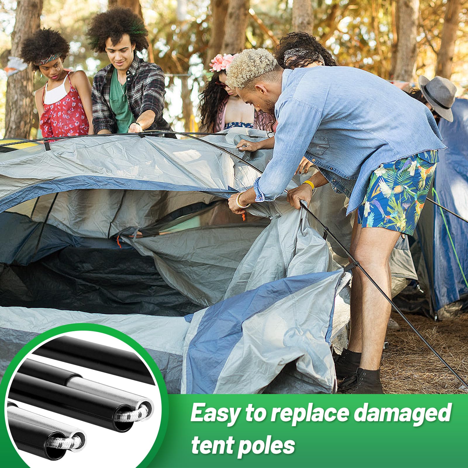 Amazon.co.jp: アルミニウム製テントポール交換用 - 組み立て済みの