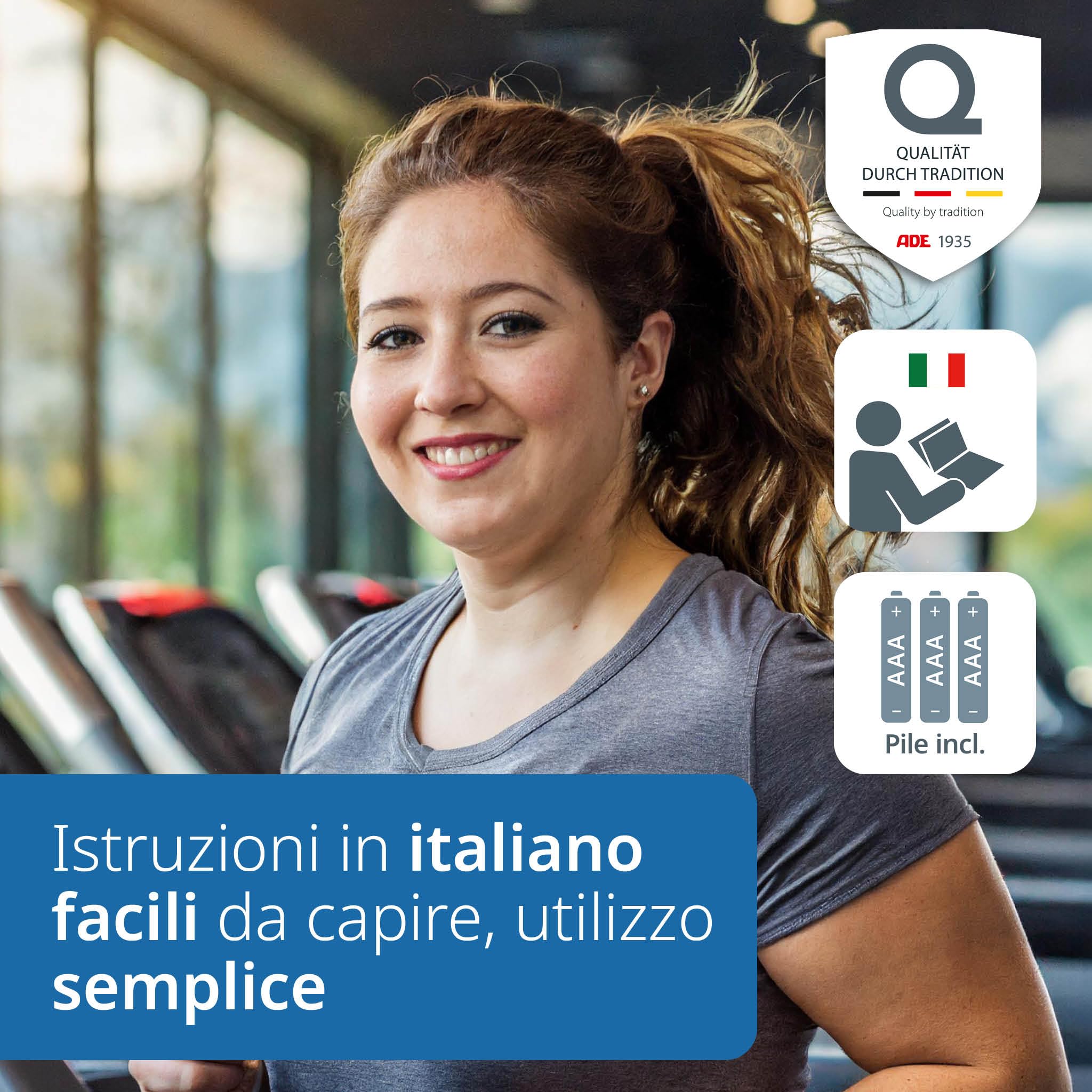 ADE Bilancia pesapersone digitale con elevata capacità di carico fino a 220 kg | bilancia pesapersone precisa con cifre luminose XXL | ampio display | superficie di pesatura extra large | grigio