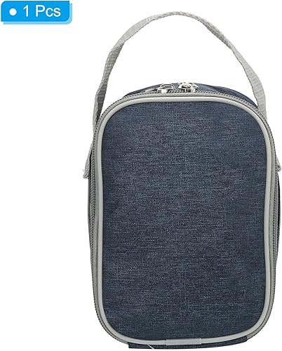 Miniatura 3 de PATIKIL Bolsas de almuerzo aisladas de 5 x 4 x 6 pulgadas, bolsas Bento reutilizables térmicas, bolsas portátiles para alimentos para hombres y