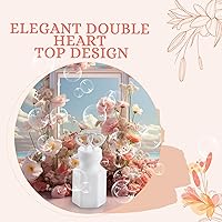 Vista 5 de Burbujas de boda a granel con varitas – (96 unidades) Mini burbujas superiores de corazón doble para bodas, regalos de fiesta de novia, compromiso