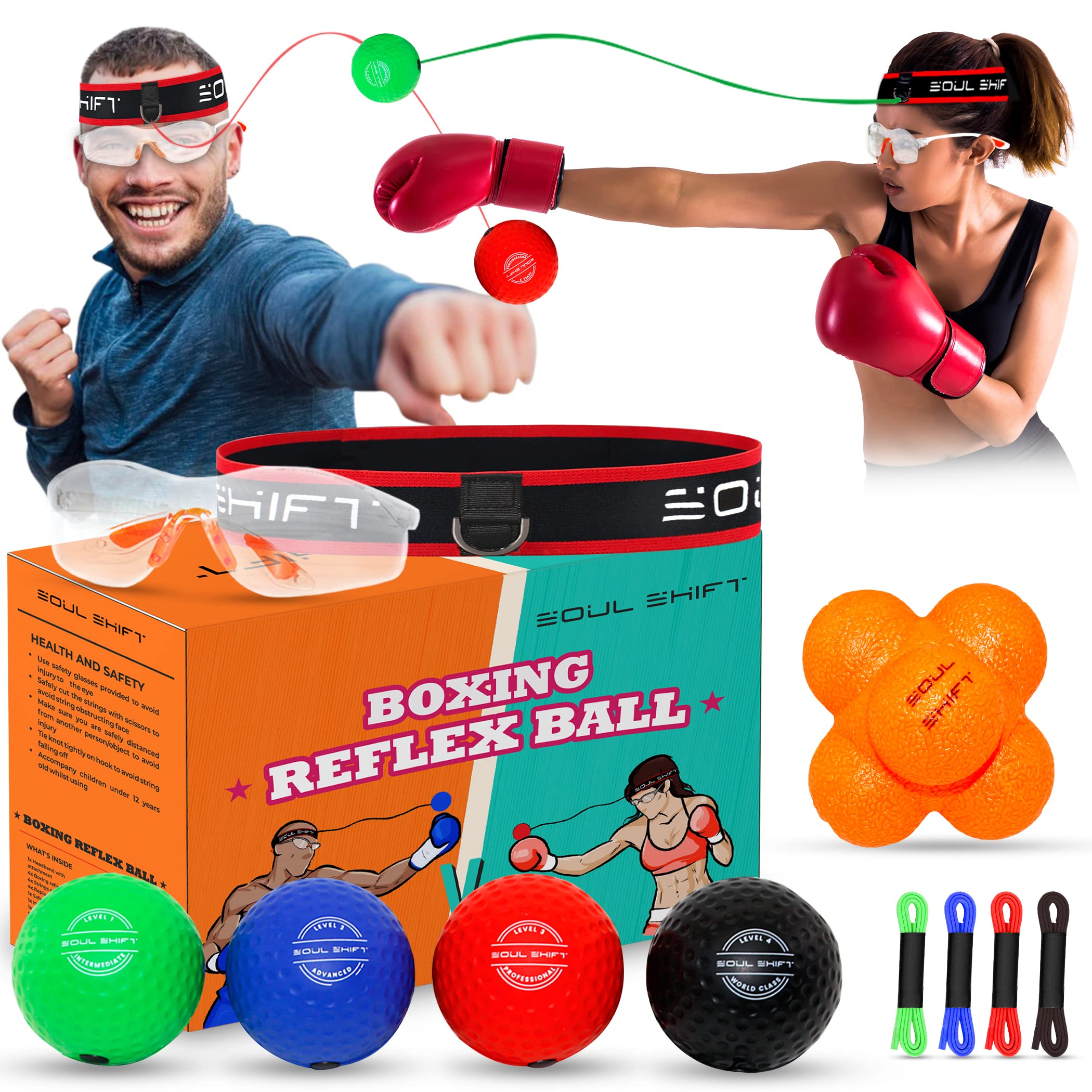 Buy Soul Shift 4 X Boxing Reflex Balls and Reaction Ball and Safety