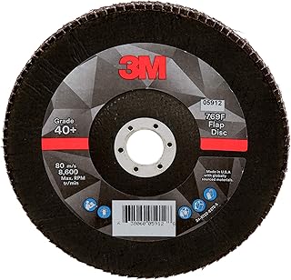 3M Flap Disc 769F, Type 29, 60+, 7 in x 7/8 in, High Performance Abrasive, Ceramic Precision-Shaped Grain Grinding and Finishing Disc, Carbon Steel, Stainless Steel