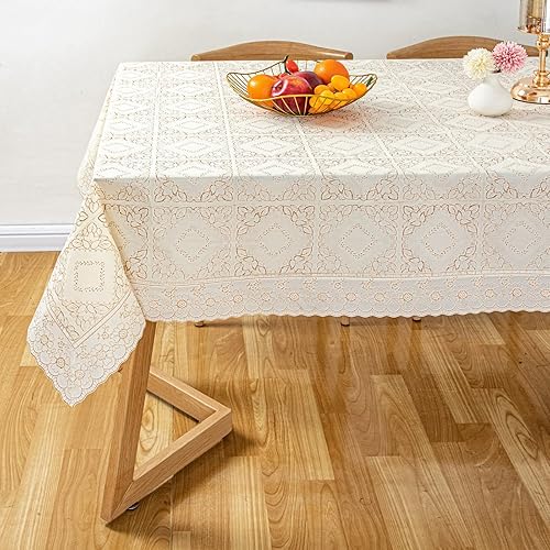 Vista 80 de Mantel rectangular de vinilo de 52 x 70 pulgadas con reverso de franela, mantel para el día de San Valentín, mantel de hule 100% impermeable Azul