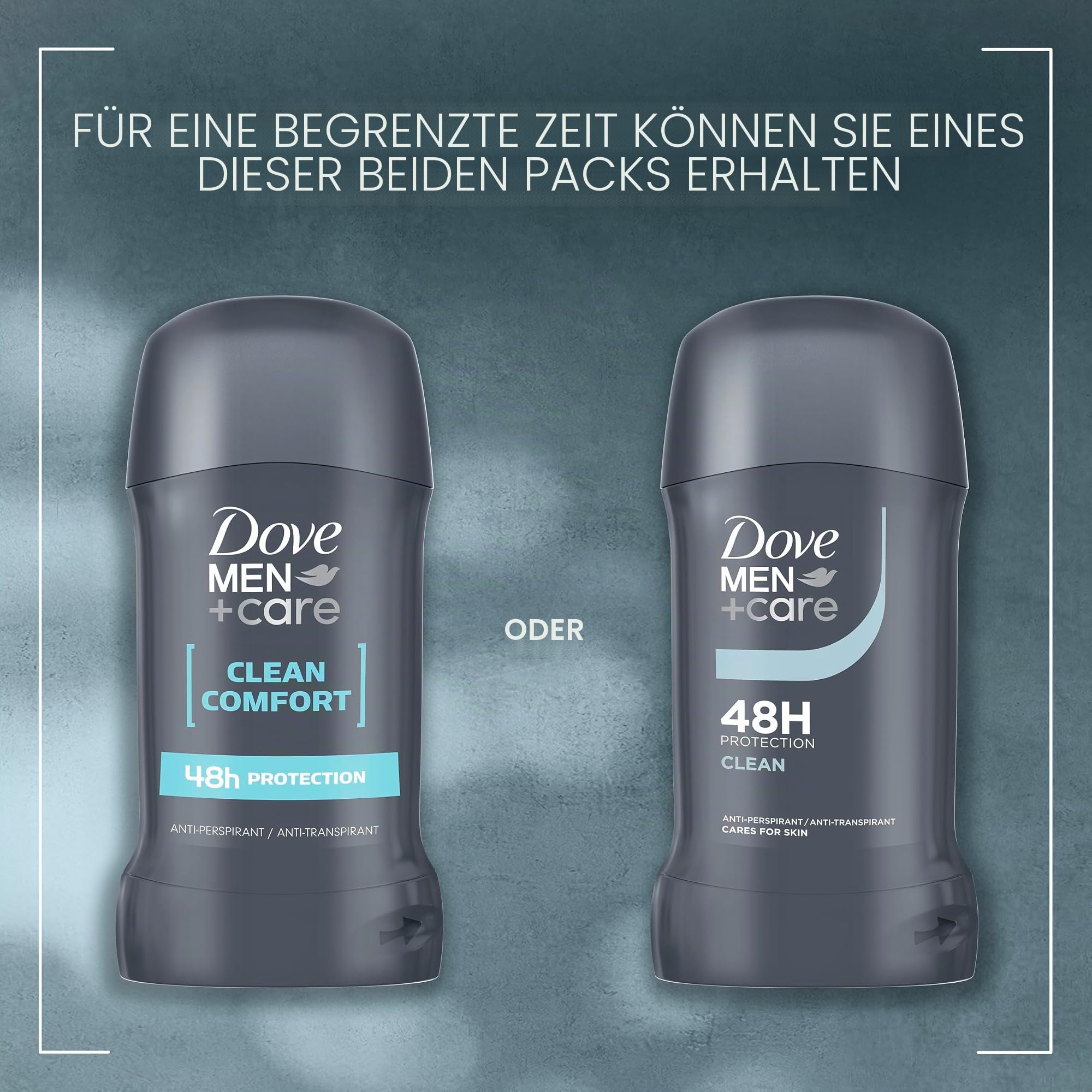 Dove for Men Plus Care Clean Comfort Stick Anti-Transpirant/Deodorant, 50 ml, Pack of 6