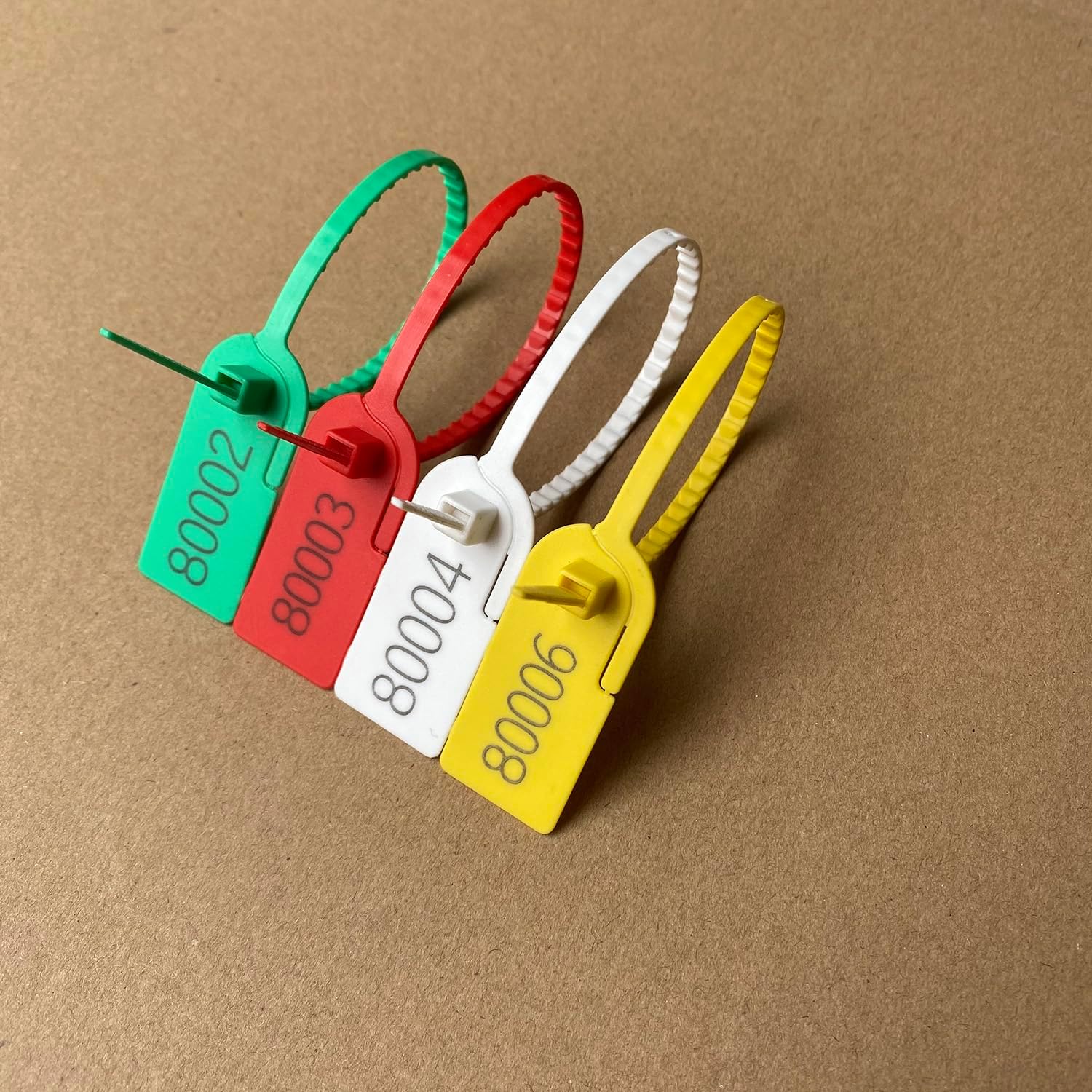 Plastic Tamper Seals, Numbered Security Seals Zip Ties, Pull Tight Padlock Safety Self-Locking, 230mm Length, for Luggage, Bags, Shoes, Shipping (1000, Red)