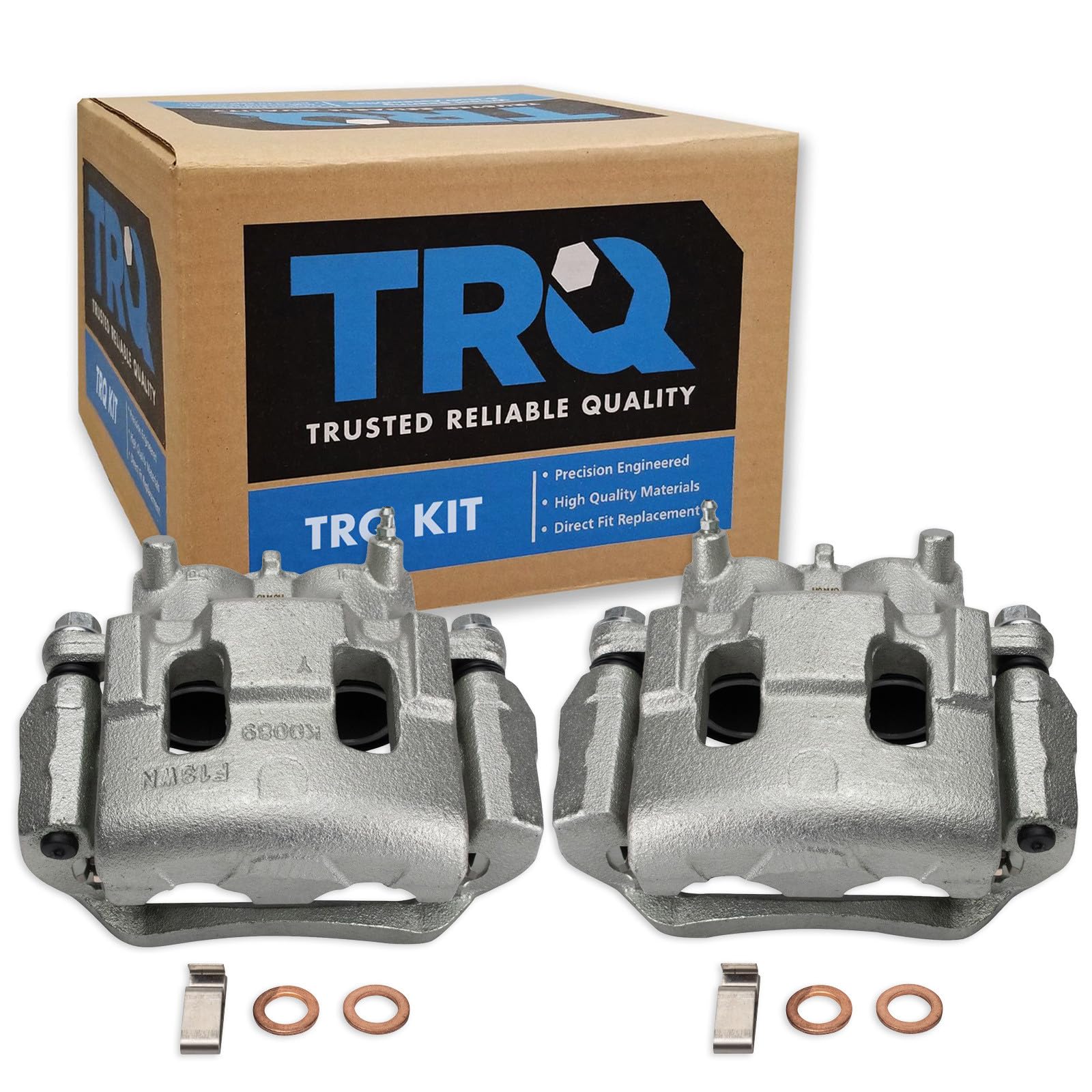TRQ Front Left and Right Brake Caliper Set Caliper Brackets
