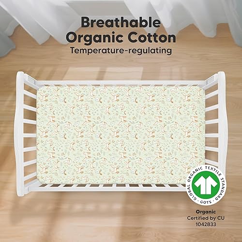 Vista 263 de KeaBabies - Juego de 2 sábanas orgánicas, unisex, suaves, 52 x 28 pulgadas, diseño neutro, de algodón jersey transpirable, con estampados adorables