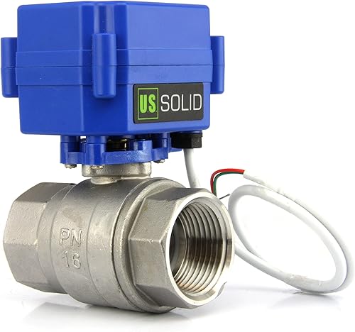 Miniatura 32 de Válvula de bola motorizada. Válvula de bola de acero inoxidable de 3/4" con puerto completo, 9-24V CC y configuración de retorno automático de 2