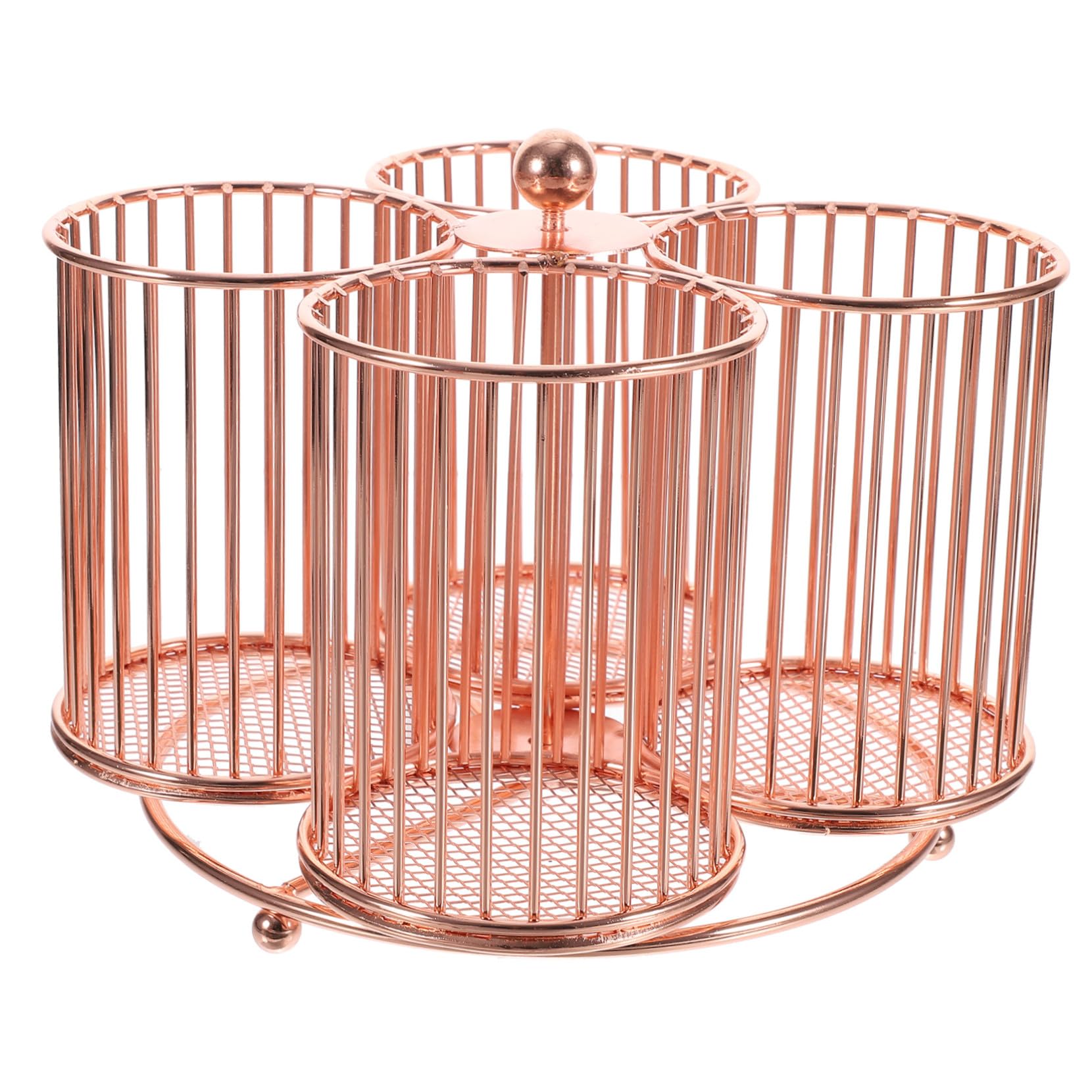 Gatuida Portapenne Organizer da Scrivania Girevole Grande Capacità in Ferro Finitura Perlata Elegante Versatile per Ufficio per Cosmetici e Accessori il Viso