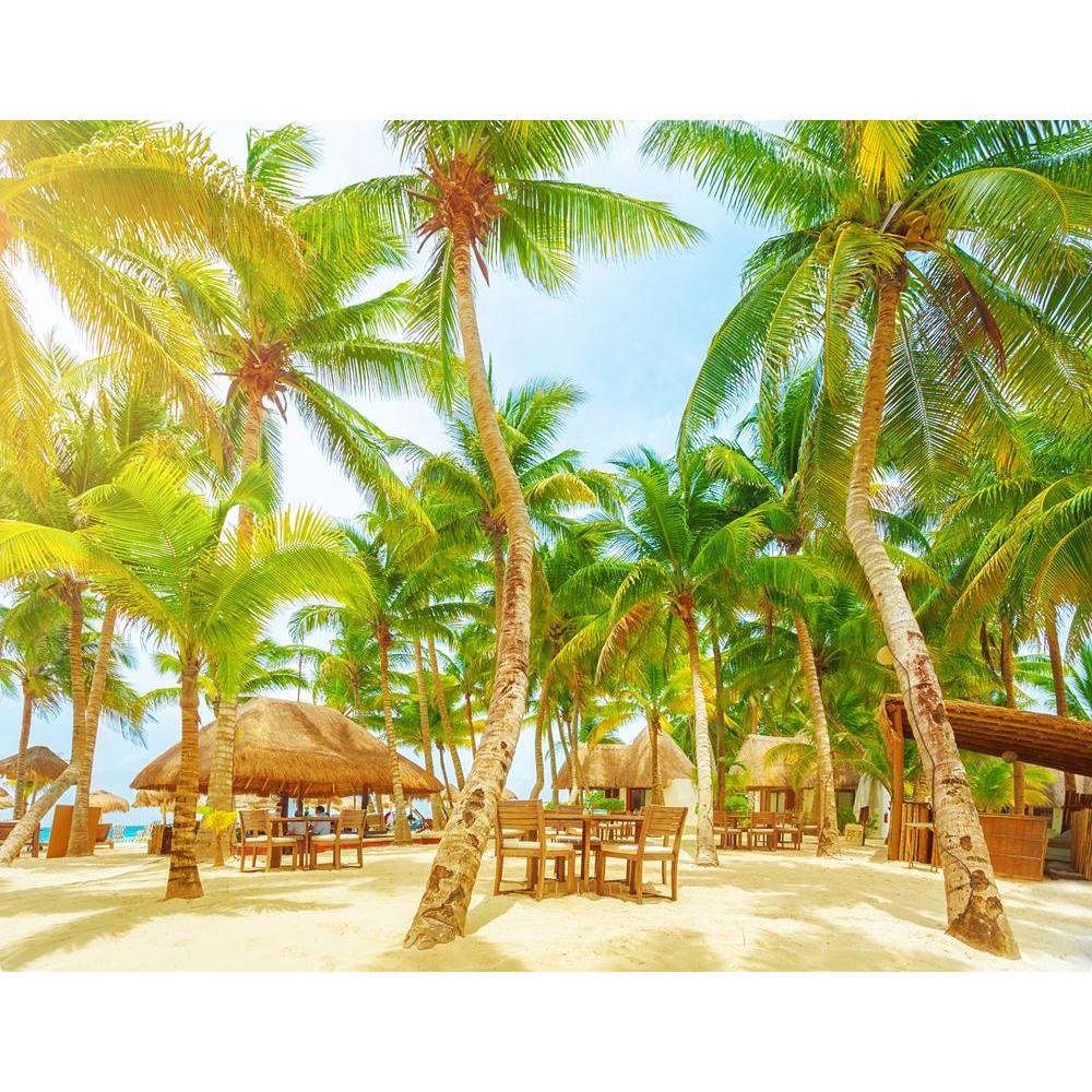 Pitaara Box Romantic Island In Atlantic Ocean | Canvas Painting for Bedroom & Living Room | Engineered Wood Frame | 15.4 x 12 inch (39 x 30 cms)