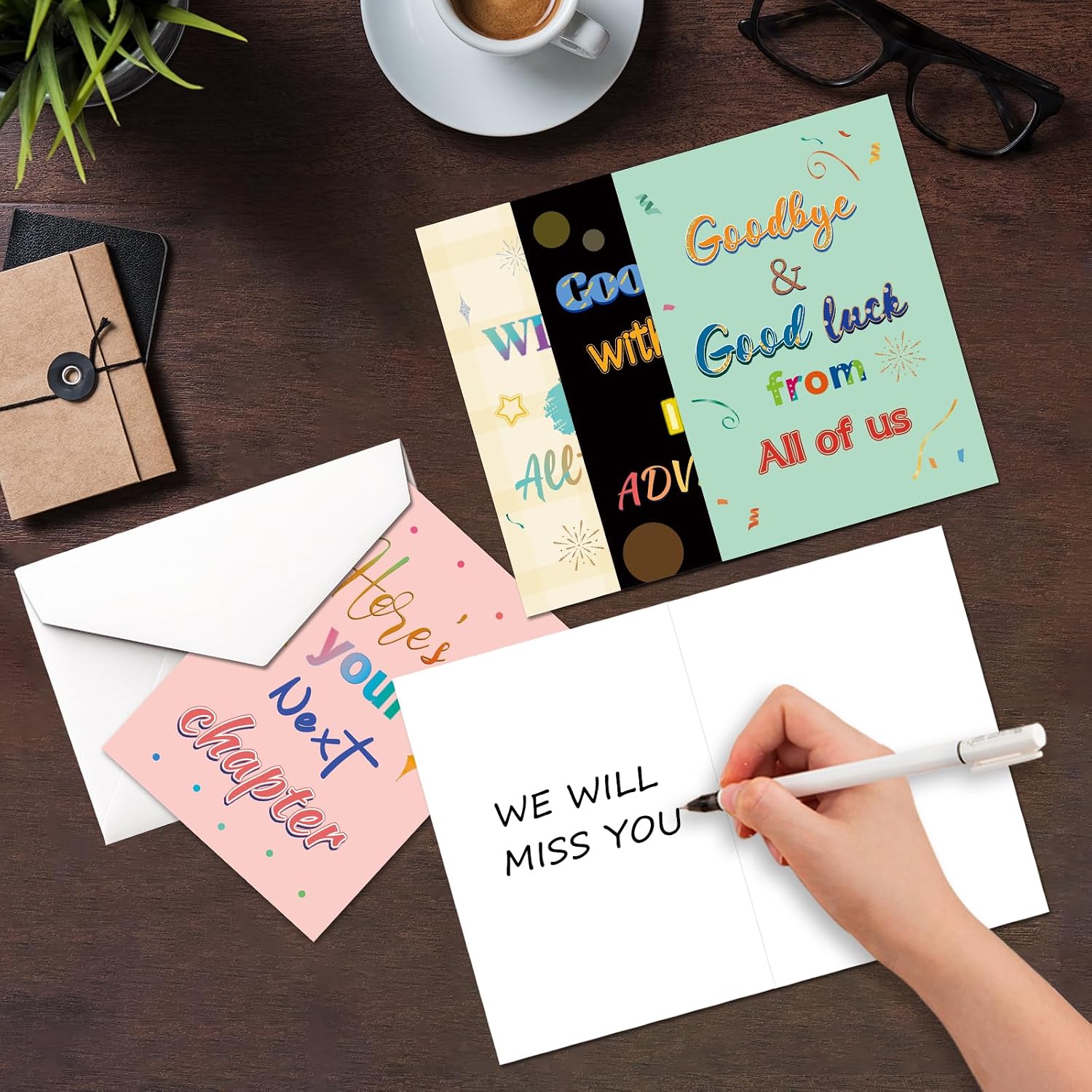 12Pcs Farewell Cards for Coworker, Goodbye Cards with Envelopes & Stickers image 5