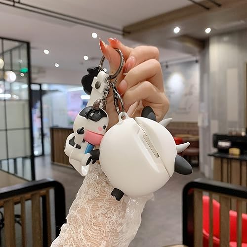 Miniatura 6 de Funda 3D de vaca lechera para Airpod 12, funda suave de dibujos animados 3D de ganado lechero para niños, niñas, adolescentes, niños, funda suave de