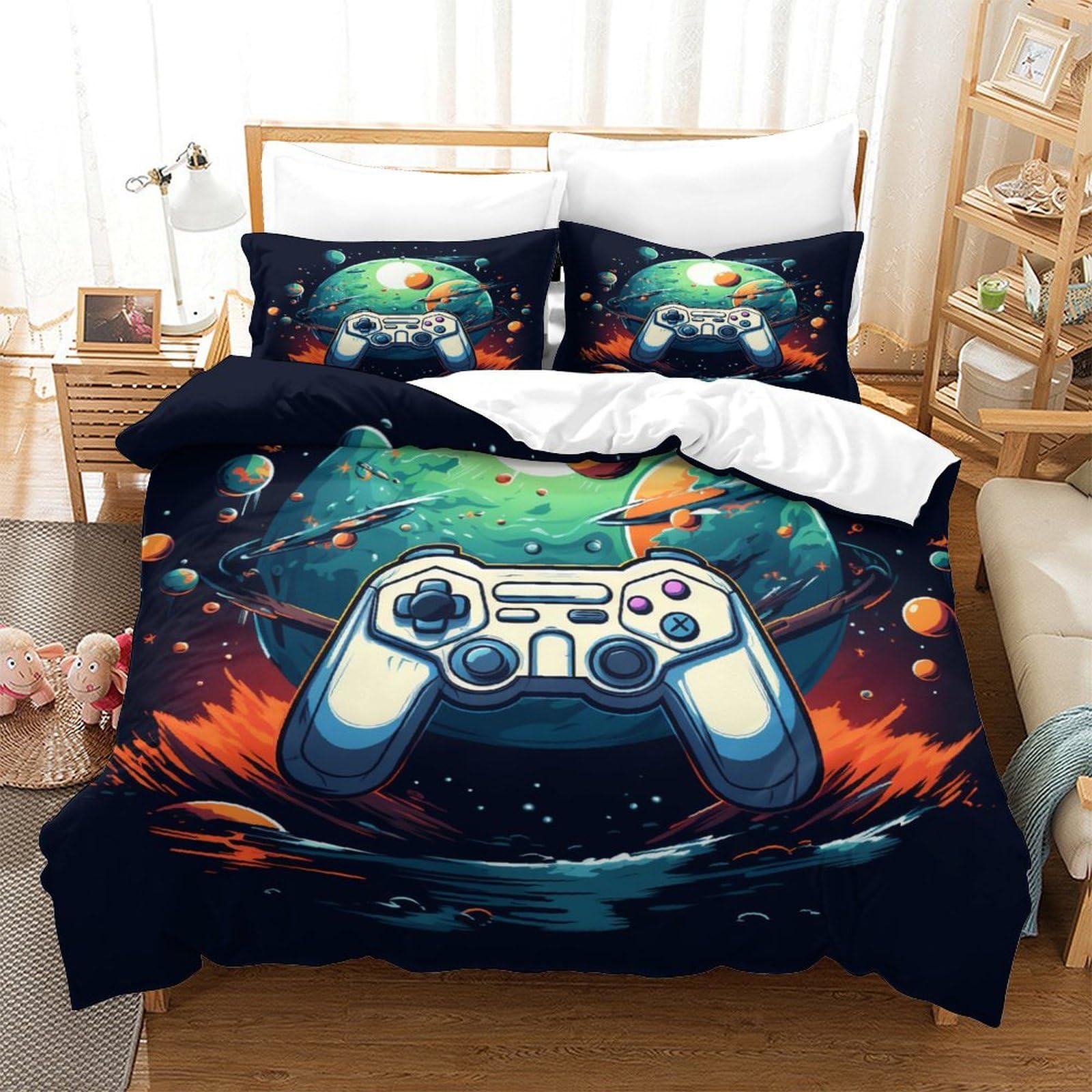 Housse de couette gamer 140x200 respirante pour transformer une chambre d'enfant ou d'ado