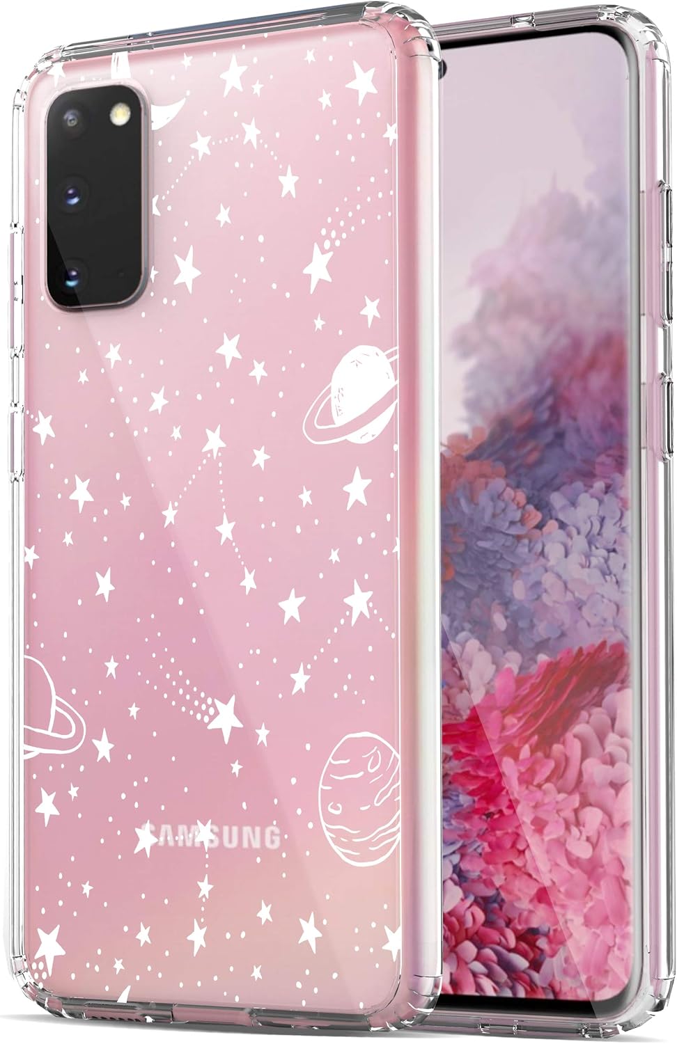 RANZ Galaxy S20 Case, Anti-Scratch Shockproof Series Clear Hard PC+ TPU Bumper Protective Cover Case for Samsung Galaxy S20 (6.2 inch) [Does NOT fit S20 FE] - Universe
