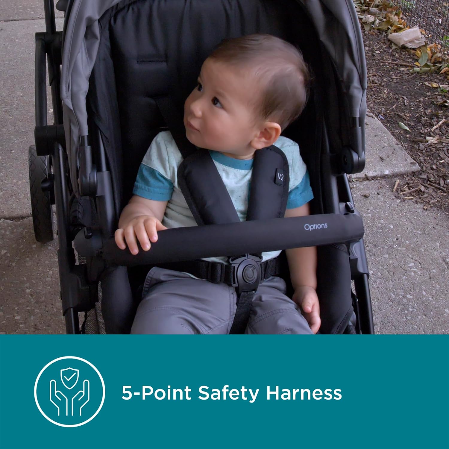 Contours Options V2 Lightweight Inline Tandem Double Stroller with Reversible Seats, Greige