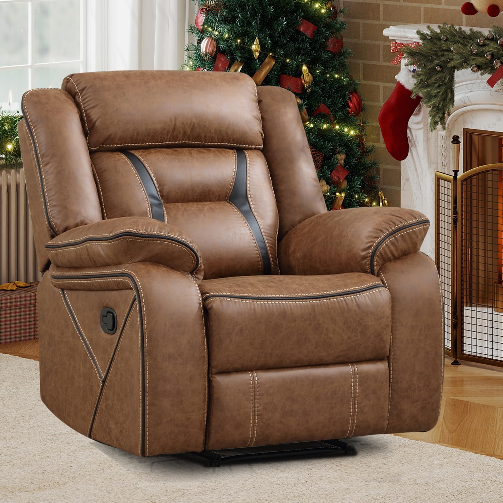 EBELLO Faux Leather Manual Recliner Chair