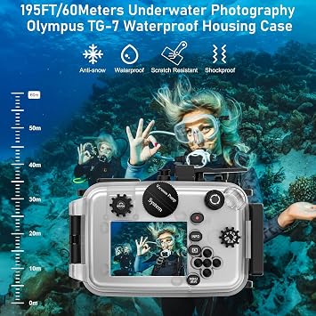 Sea frogs Camera Housing Compatible with Olympus TG-7,with Wide-Angle Lens