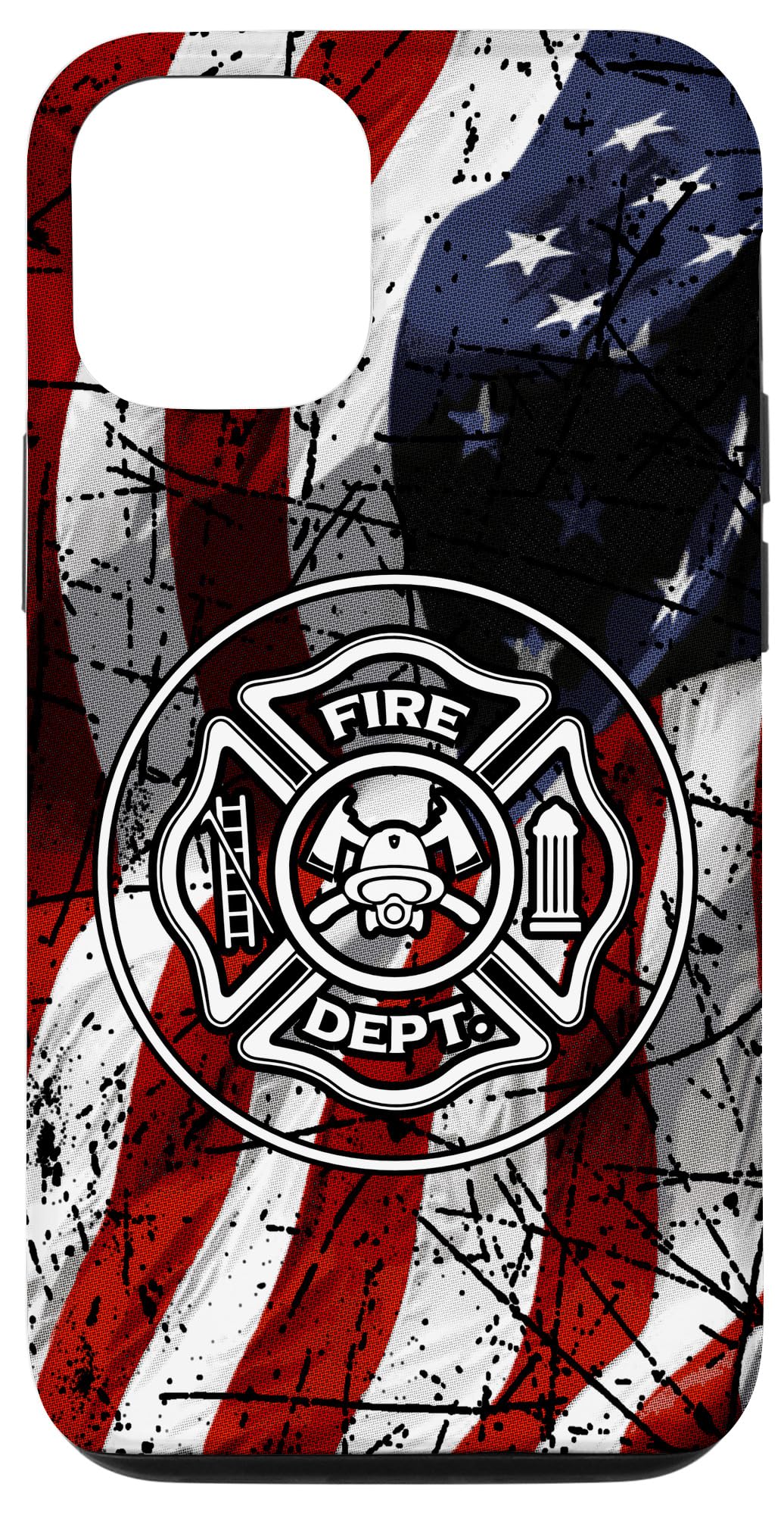 iPhone 14 Pro Fire Department Shield American Flag Case