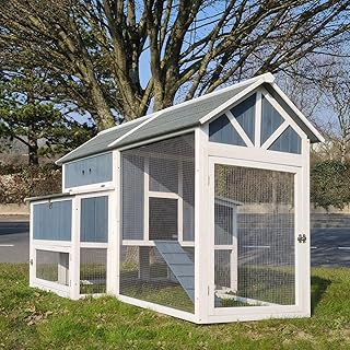 Animal Valley Poulailler Deluxe Bleu Toit Shingle Gris 10 à 12 Poules