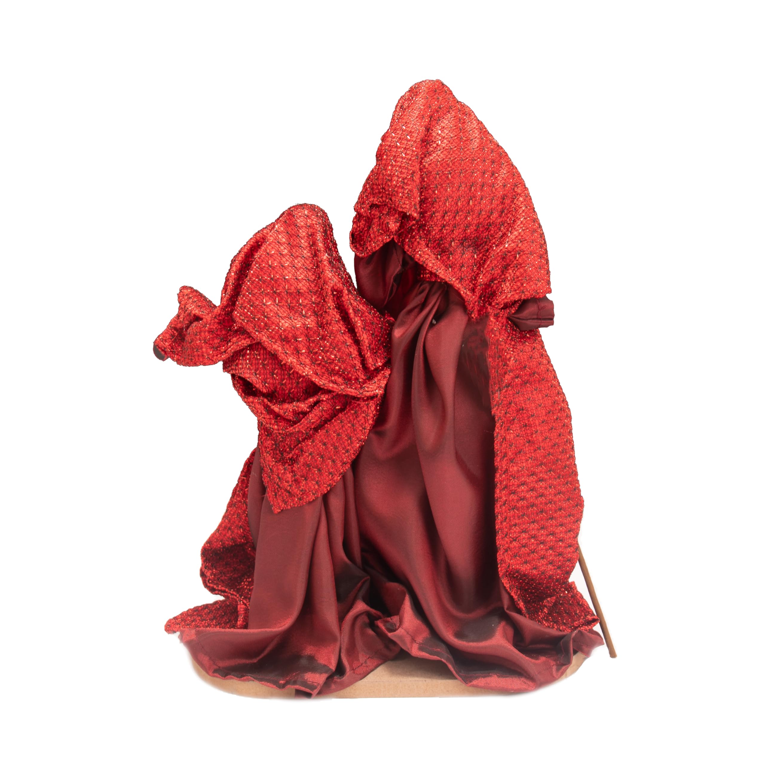 Nazareth Store Ensemble de crèche rouge en tissu résine coton vêtements sainte famille trois personnes ornements
