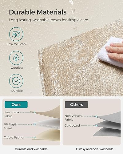 Miniatura 10 de SONGMICS Cestas de almacenamiento, juego de 2 contenedores de almacenamiento extra grandes para organizar, 30 L, 15.7 x 11.8 x 9.8 pulgadas, cubos