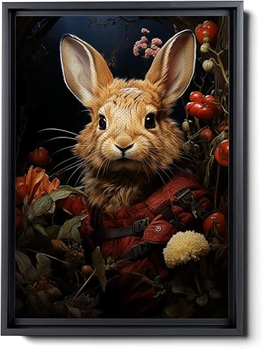 Prints Sleeping Hare And Fox Woodlands, Fox Art Print, Floral Art Print, Woodland Art Print, Wildlife Art Print