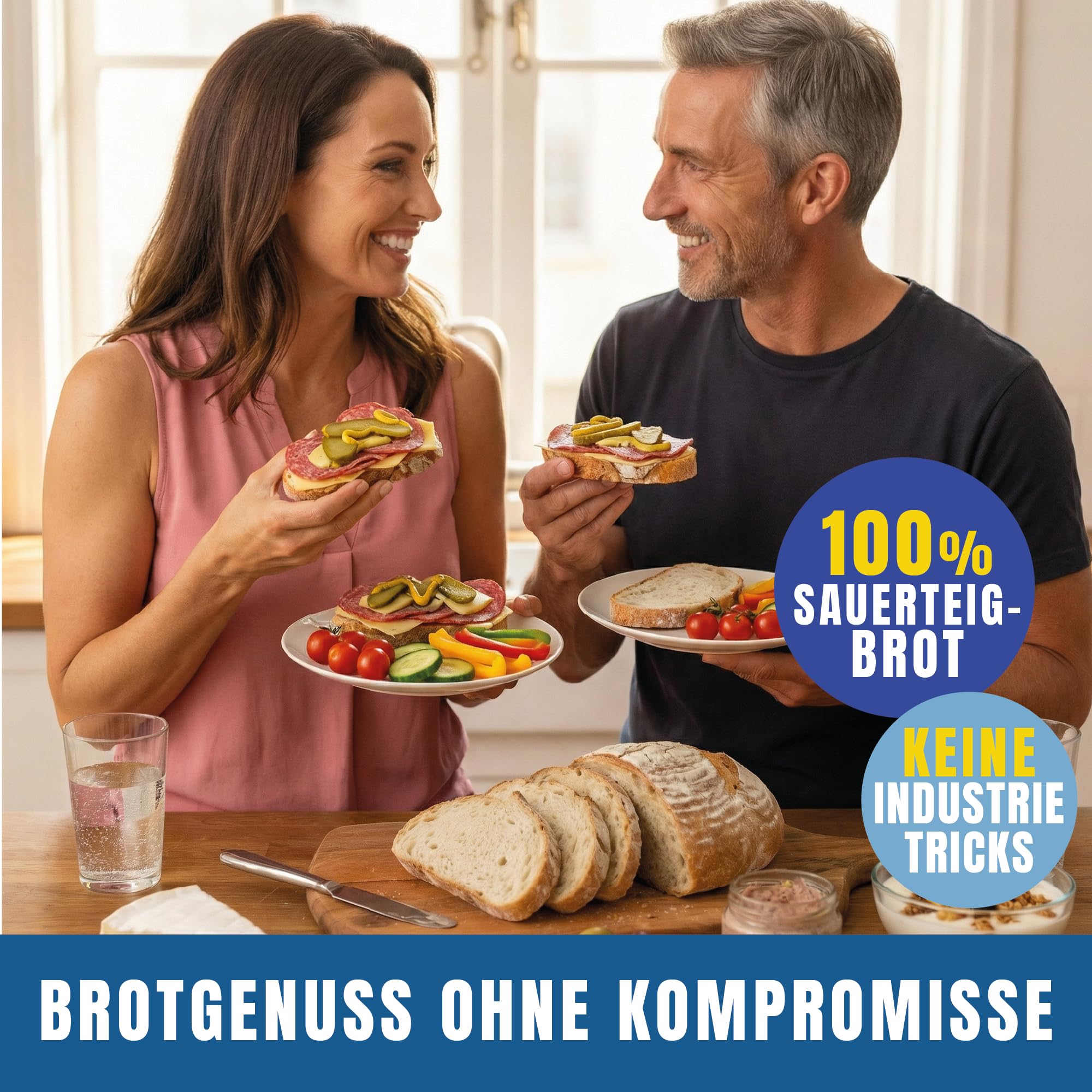 Marcel's Buttermilchbrot - Sauerteigbrot ohne Weizenmehl (1200g für 3-4 Brote) | Brotbackmischung mit Sauerteig & Roggenmehl | Saftig & leicht verdaulich | In 1 Minute zubereitet
