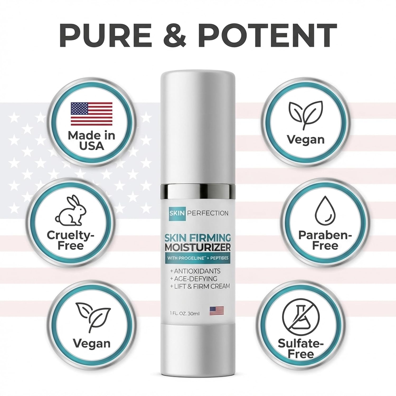 Skin Perfection Multi-Peptide Moisturizer - Anti-Aging Face Cream, Firming Skin Care Neck & Décolleté - Made in USA, Daily Face Moisturizer Day & Night - 1 oz