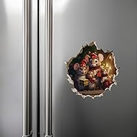 Vista 6 de Calcomanía navideña con agujero de ratón, diseño de ratones Holidy con efecto 3D