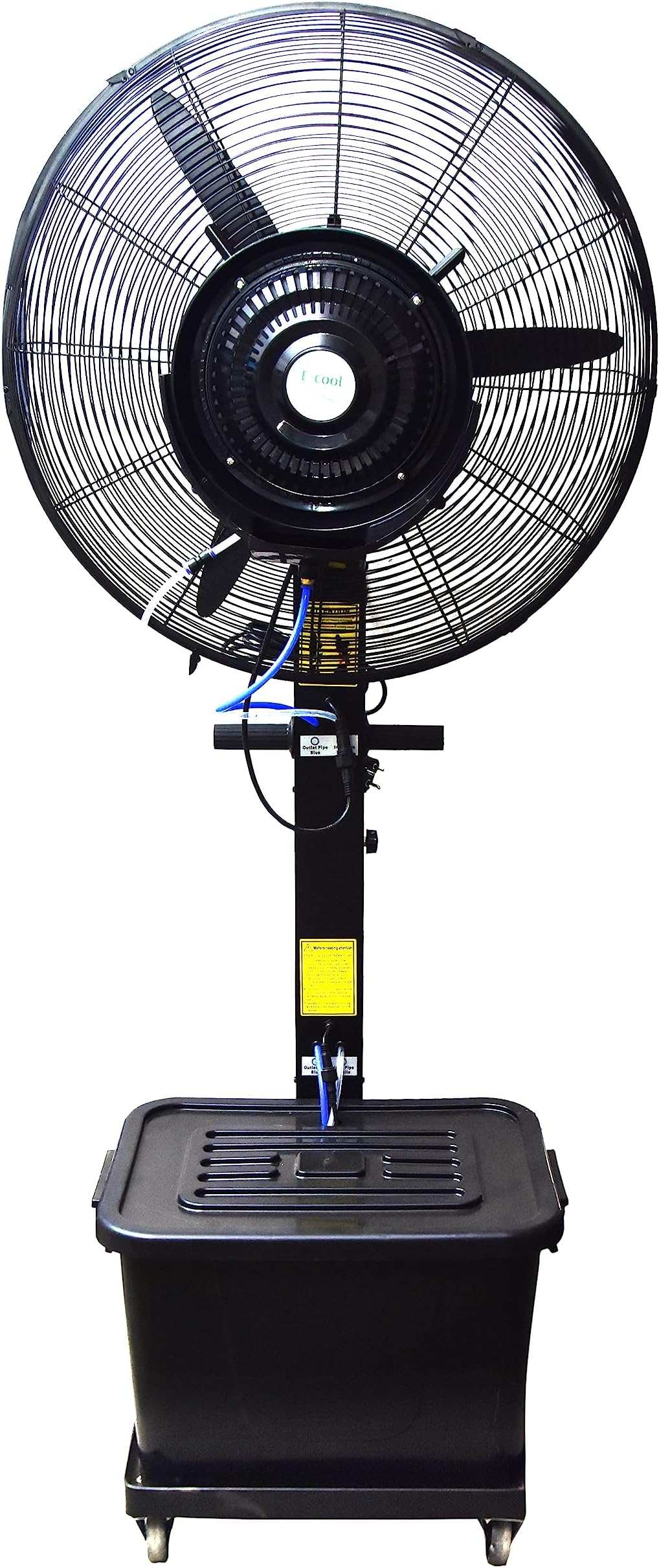 E-COOL Mist Fan 26 inch, 42 Liter Tank, With free Assembly Included Cooler Water (Black)