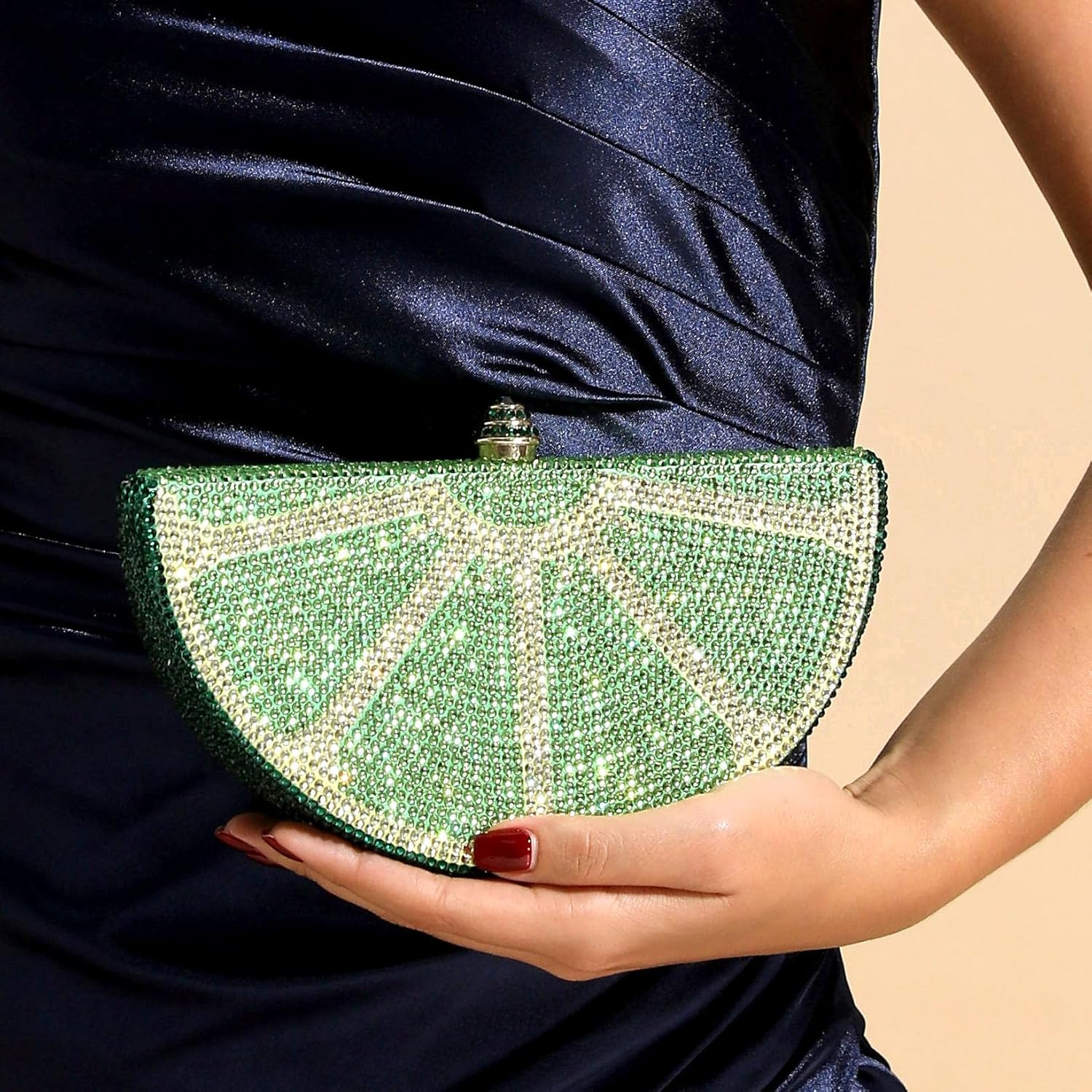 Boutique De FGG Mini Fruits Rhinestone Clutch Purses for Women Dressy,Sparkly Crystal Clutch Evening Bags,Wedding Handbags - Image 8