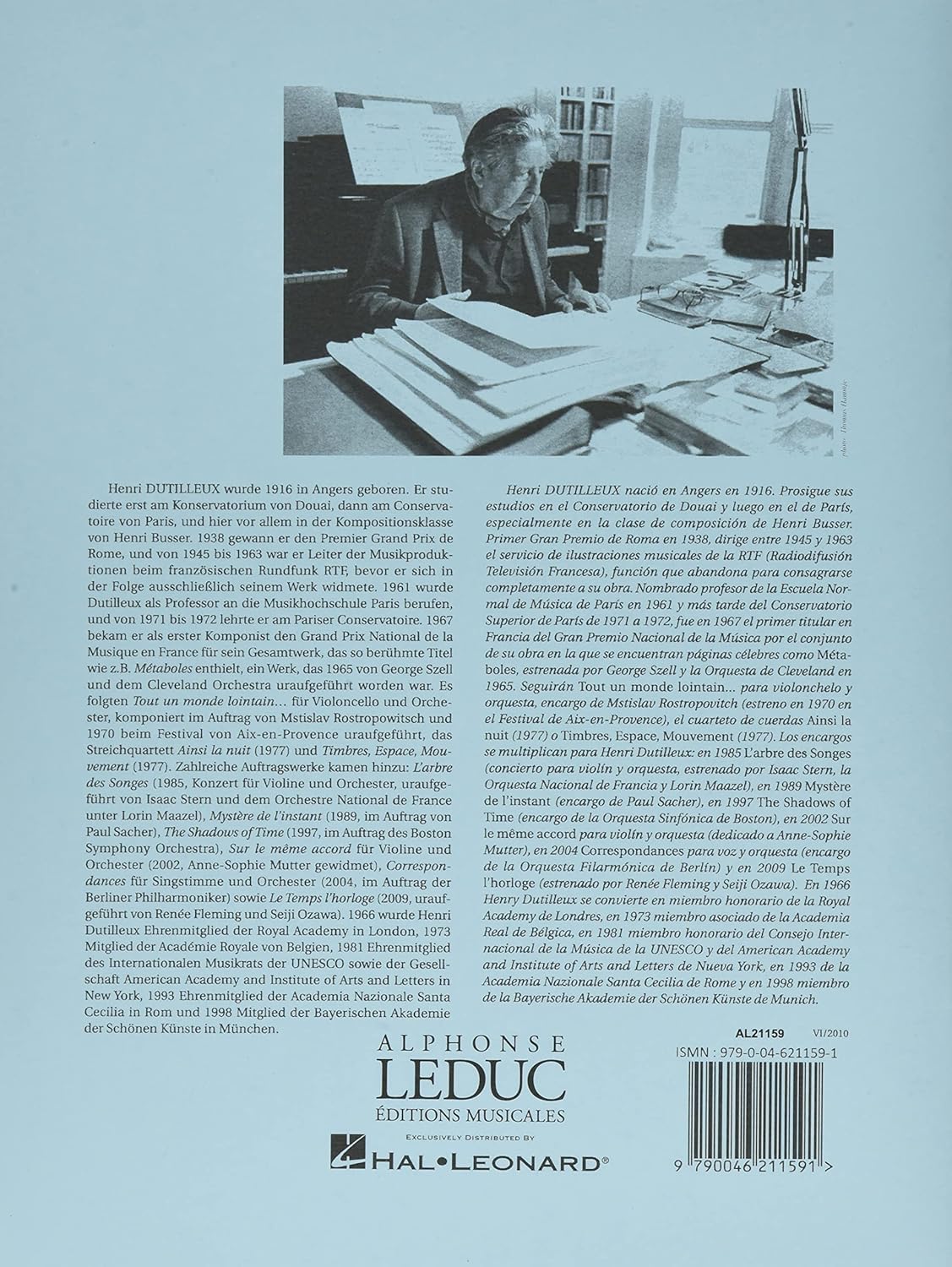 DUTILLEUX: SONATE HAUTBOIS ET PIANO      Paperback – November 9, 2005