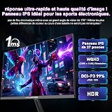 Minifire 27 inch WQHD 240Hz Gaming Monitor 1440P-1ms AMD FreeSync 丨DCI-P3 98% 丨Fast IPS丨Loudspeaker丨HDR10 丨2×DP1.4丨2×HDMI丨Height adjustable vertical/horizontal rotatable Gaming PC Monitor - 7
