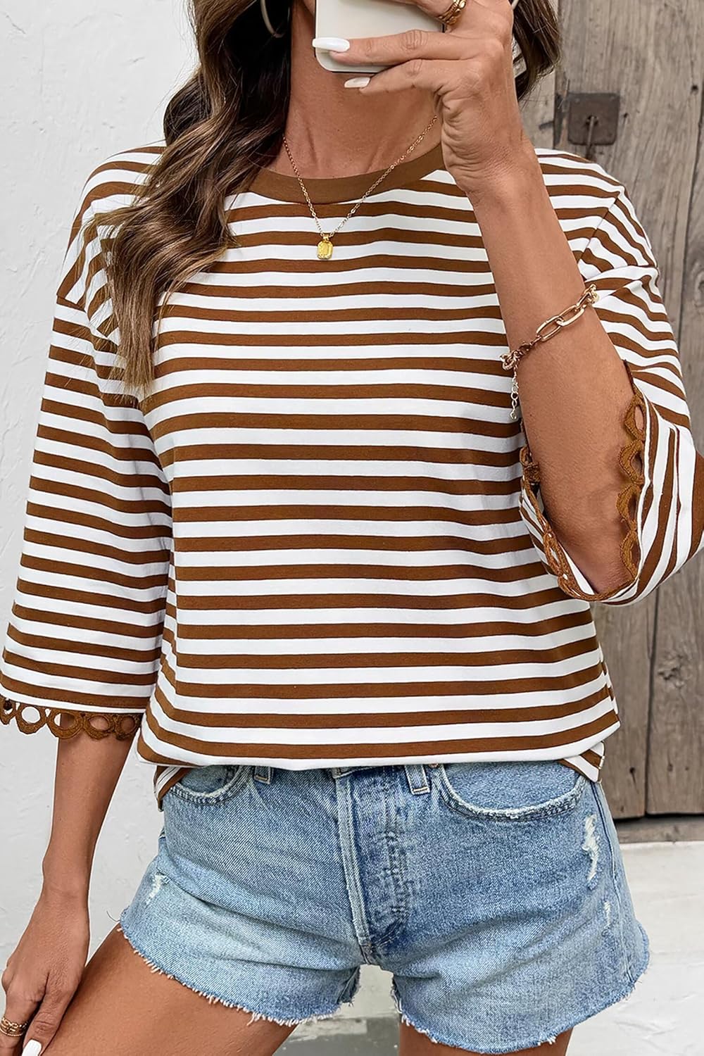 Dokotoo Sweatshirt for Women Long Sleeve Striped Oversized Sweatshirts Casual Crewneck Pullover Top 2026 Summer Outfits - Image 2