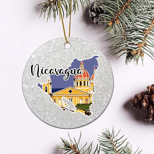 Vista 41 de Christmas Round Ornament South Africa Lands Ceramic Keepsake Visitor Souvenir 3 Inch with Gold String Hometown City Pride Home Decorations Christmas