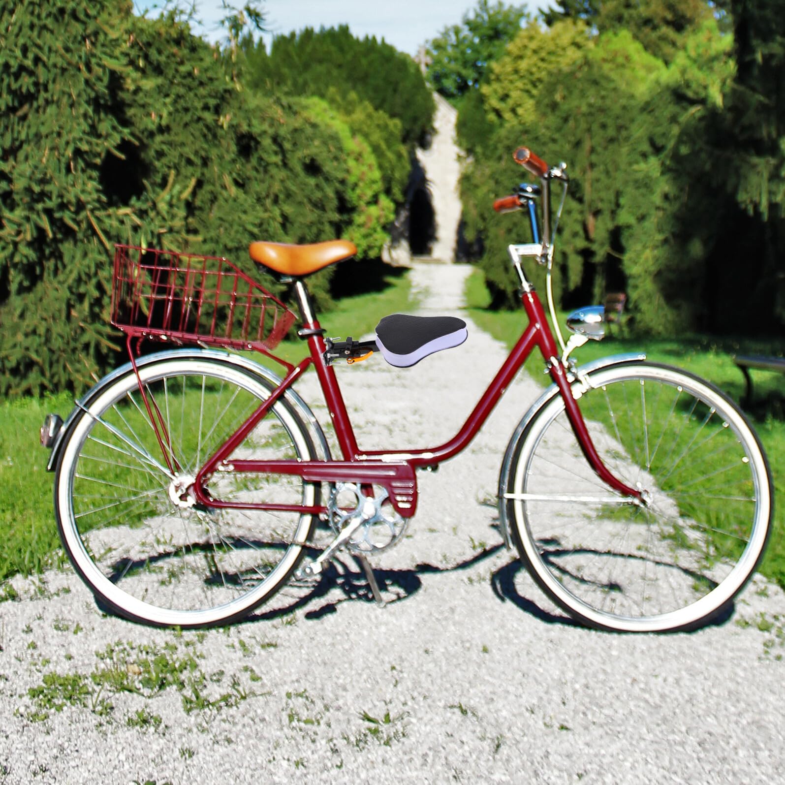 ULTECHNOVO Siège Carbone pour Garçon Vélo Pliable Filles Électrique et Élevée Acier Coussin Éponge, Capacité de Charge Sécurité Optimale en Bébé en Promenade