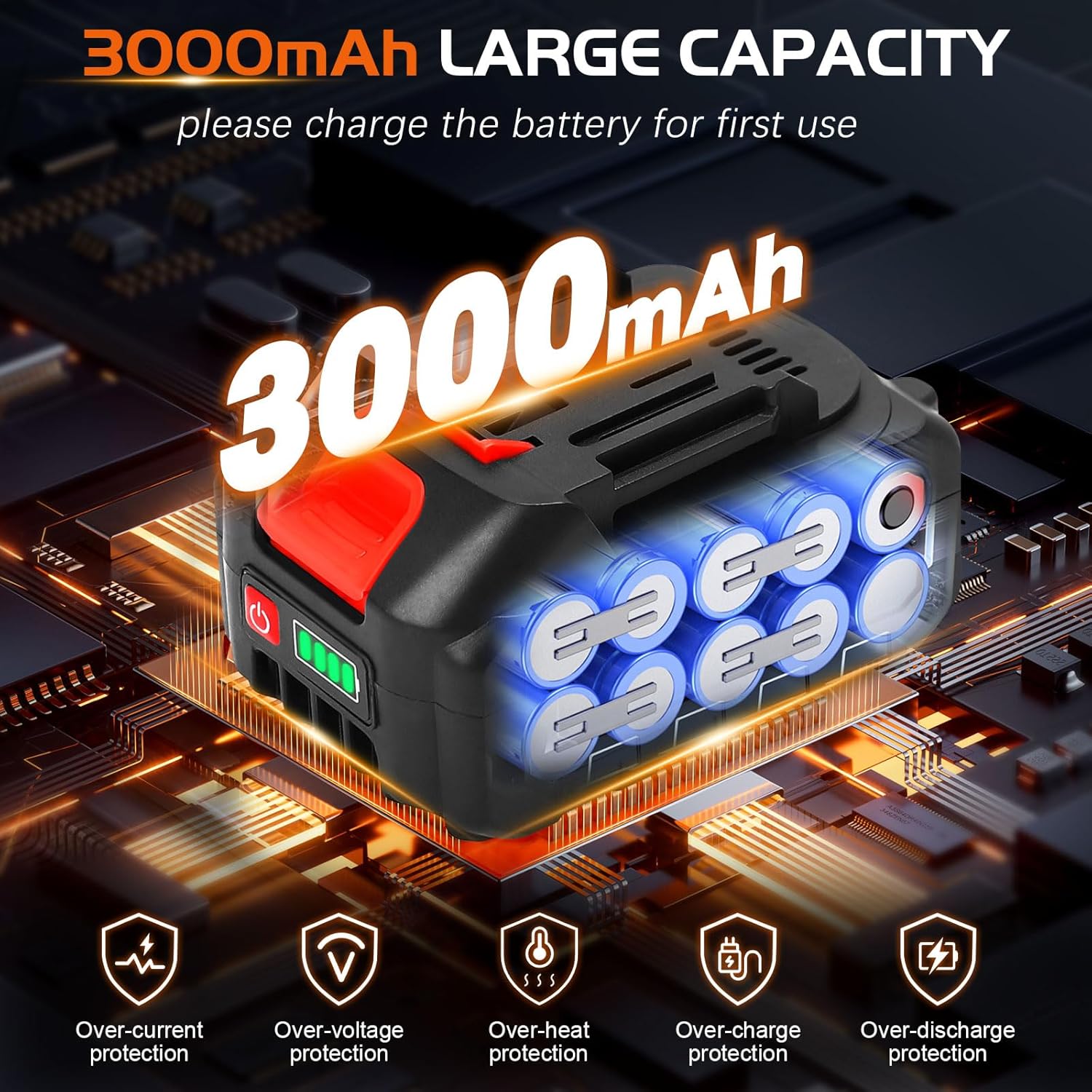 Portable Pressure Washer, Cordless Power Washer Battery Powered, Handheld Car Washer with 6-in-1 Nozzle,17FT Drain Hose, Power Cleaner for Patio Floor Fence Deck Indoor