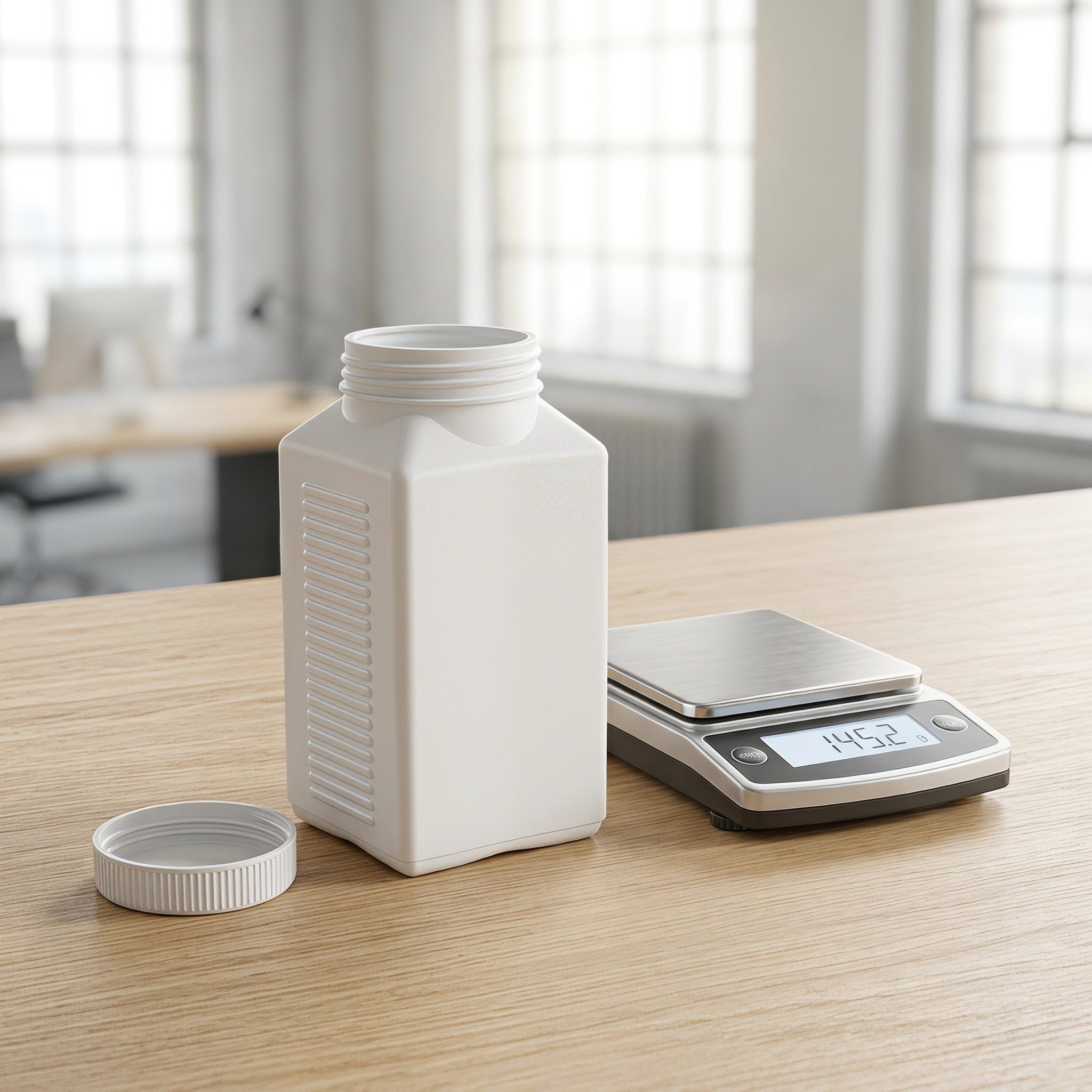 Toddmomy 12 flaconi rettangolari da 1000 ml in HDPE per prodotti chimici - Contenitori per reagenti da laboratorio - Contenitori in plastica per reagenti per la dispensazione di soluzioni e campioni