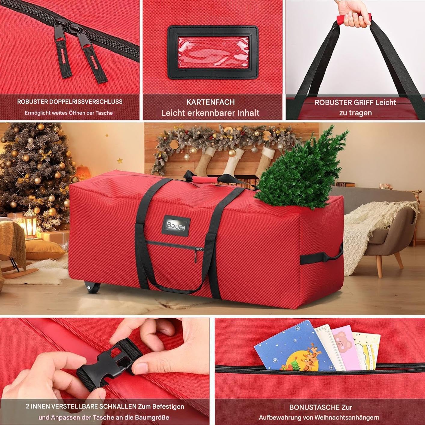 Borsa Per Albero Di Natale Contenitore Tote Per Decorazioni Natalizie Con | Grande Contenitore Per Conservare Articoli Natalizi Per Esterno Cucina Camera Da Soggiorno Garage Trasloco Imba