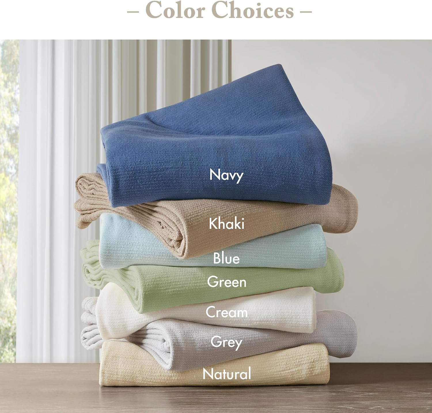 Madison Park Freshspun Basketweave Luxury Cotton Blanket Cream 108x90 King Size Basketweave Premium Soft Cozy 100% Cotton For Bed, Couch or Sofa - Image 5