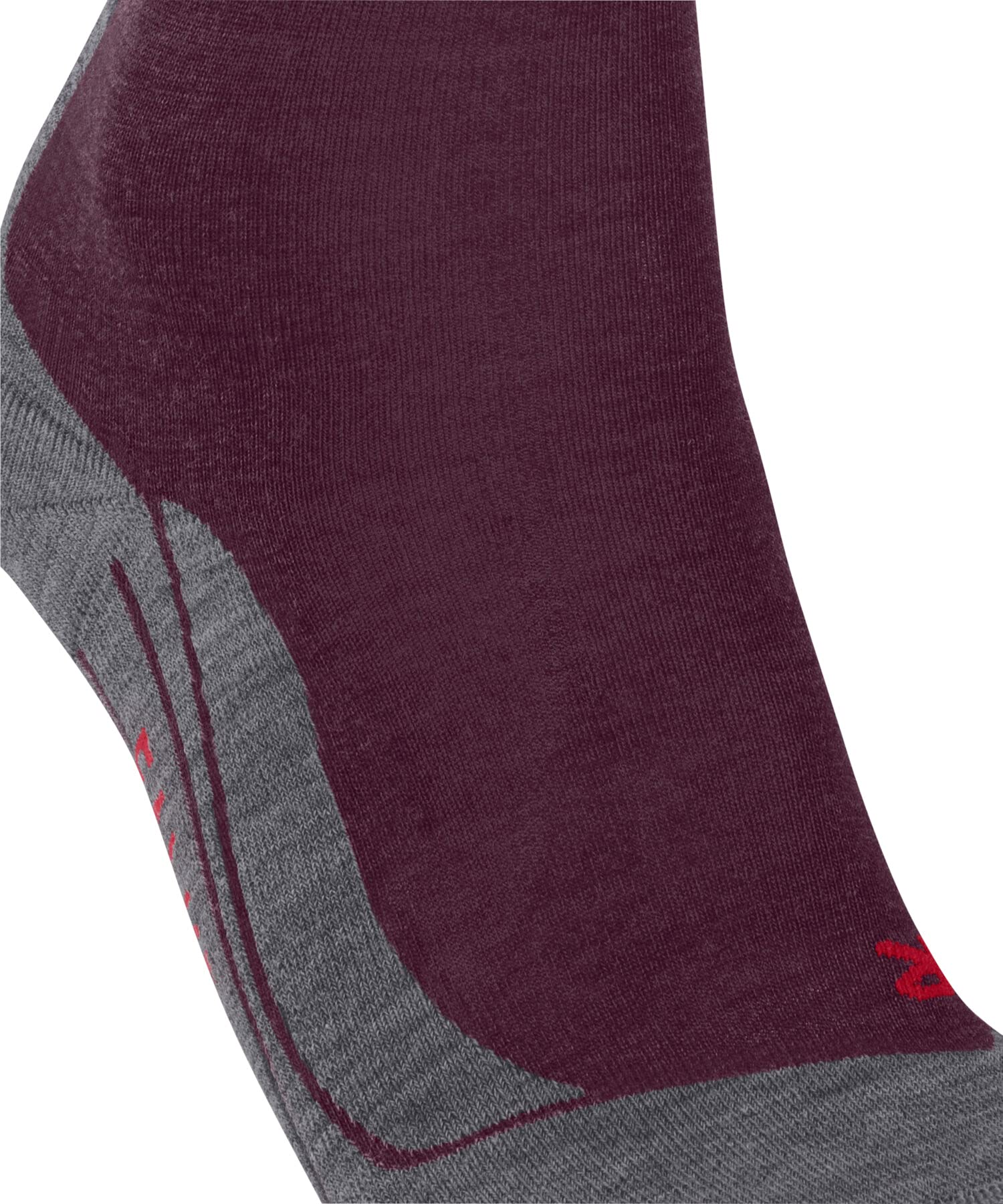 FALKE Kobiety Skarpety do wędrówek TK5 Wander W So Wełna przeciw pęcherzom cienkie 1 Para, Czerwony Grape Wine 8213, 37-38