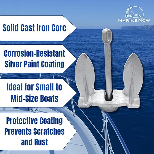 Miniatura 3 de MarineNow Ancla de hierro fundido pintado en plata