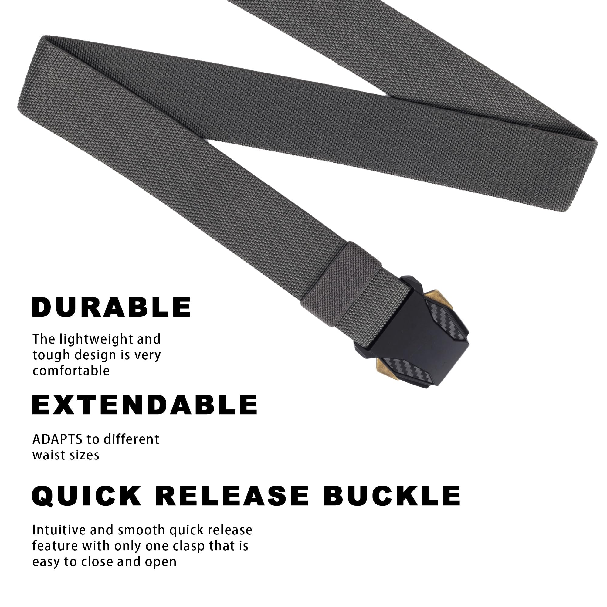 Tactical Belt Men Gun-Belt - Military Hiking Rigger Web Work Belt