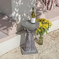 Vista 5 de COSIEST Mesa auxiliar para exteriores, base en forma de dos manos con mesa decorativa redonda superior, soporte ligero para plantas, acabado de Mano