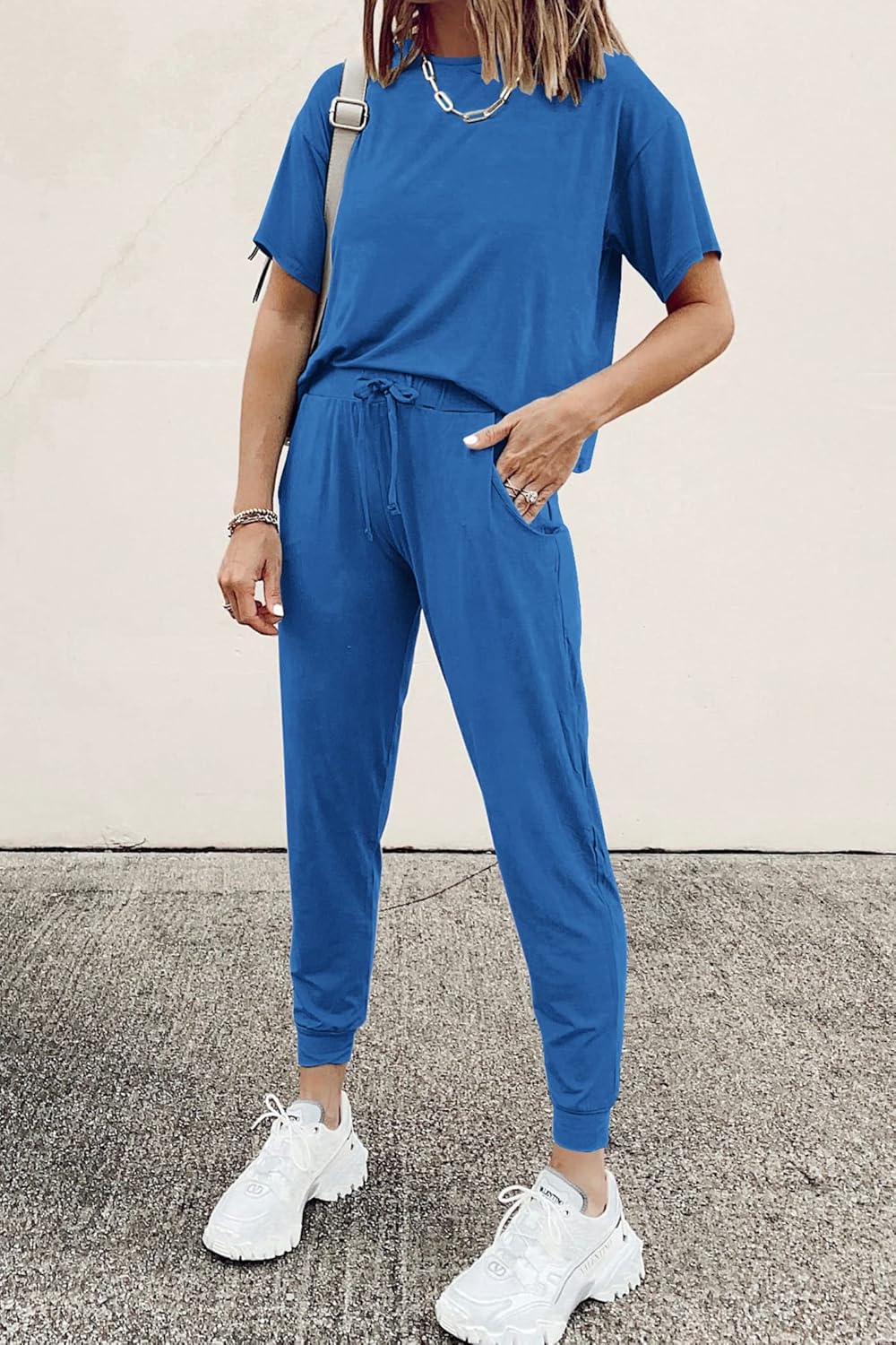 PRETTYGARDEN Women's Two Piece Lounge Sets 2026 Spring Summer Jogger Pants Vacation Outfits Travel Airplane Matching Clothes - Image 6