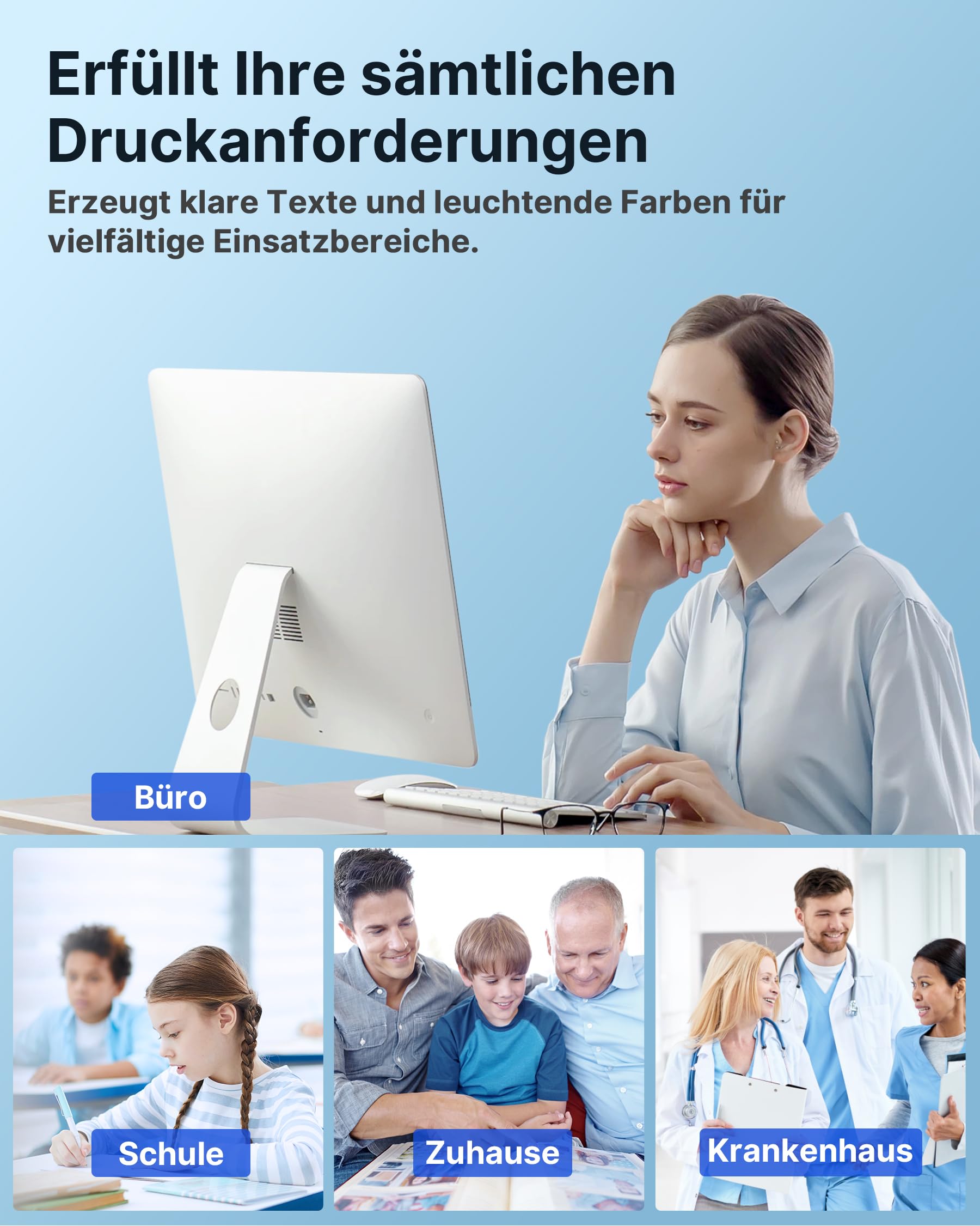 Tintenpatronen 540XL 541XL Multipack Ersatz für Canon Druckerpatronen 540 541 PG540 CL541 PG-540XL CL-541XL für Pixma TS5150 TS5100 MG3650s TS5151 MG3600 MX475 MG4250 MG3650, 1 Schwarz 1 Farbe